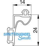 Dichtung 41AL-EPDM-B, fr Zargenprofil Glasstrke 8 & 10 mm, Kunststoff grau