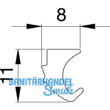 Dichtung 41AL-EPDM-F, fr Clipprofil Glasstrke 8 & 10 mm, Kunststoff grau