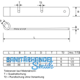 Langbnder einseitig gerollt, o. Kegel, 500 x 45 x 5 mm, Edelstahl-Effekt