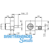 HEKNA Nr.2 515 Zylinder-Laufschuhschloss Profil ohne Glasnut, matt