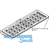 Lftungsgitter Holz - versetzte Lochung Lnge 600 mm, Breite 120 mm, Buche roh