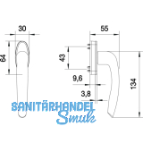 MACO Fenstergriff RHAPSODY - verdeckt geschr., Nocken 10, fr 7 mm, silber elox.