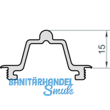 MACO Fiber-Therm Laufschiene unten hoch, H=15 mm, L=2500 mm, Alu silber (454814)