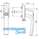 MACO Fenstergriff HARMONY - mit Sperrzylinder, VK 7x35, wei kunststoffmantel