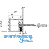 Bodentrpuffer - 25 x 25, Lnge 30 mm, Edelstahl matt