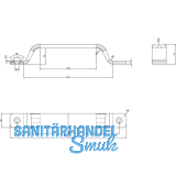 Schiebetrgriff - 205mm, Alu silber elox.
