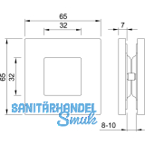 Schiebetrmuschelpaar 6405 fr Glas, eckig, Glasstrke 8 - 10 mm,silber eloxiert