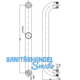 MARCHESI Stangengriff 4523 - gerade, 382mm, LA. 350mm, M8, Edst. matt