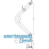 MARCHESI Stangengriff 4524 V - Form, 382mm, LA. 350mm, M8, Edst. matt