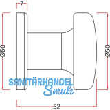 MARCHESI Trknopf Flachform - auf Ros. 50, fest - auf Ros. 50x11, Edst. matt