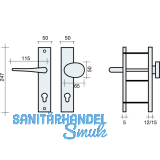 MARCHESI SH-Wechselgt. RIVA Knopf gekr., TS37-49/64-73, oK. silber elox