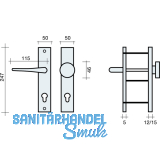 MARCHESI SH-Wechselgt. RIVA Knopf rund, TS37-49/64-73, oK, silber elox.