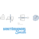 Duschtrknopf DTKL 20, beidseitig, 30 x 30 x 30 mm, Messing verchromt poliert