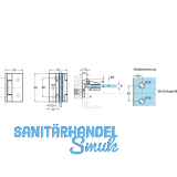Duschtrband Bella, 90 Glas-Wand, m. Langloch, nach auen, verchromt poliert