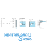 Winkelverbinder Bella, 90 Glas-Wand m. Langloch, Messing verchr. pol.(81080.31)