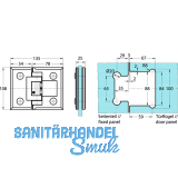 Pendeltrbeschlag Chalet-PT Glas-Glas m. Feststell. 90, Edelstahl-Effekt