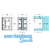 Pendeltrbeschlag Chalet-PT Glas-Wand m. Feststell. 90, Edelstahl-Effekt
