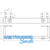 Mbelkufe Breite 400 mm, Hhe 120 mm, Edelsathl gebrstet