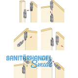 HETTICH Einhngebeschlag, MultiClip, KS Thermoplast schwarz, 46080