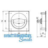 HEKNA Muschelgriff 498 zu Fallenschloss 920, Dornma 32 mm, RAL 7037, staubgrau