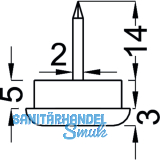 Nagelgleiter mit Stahlkappe und Einschlagstift 1, rund, 20, FE vernickelt