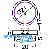 Nagelgleiter mit Filzgleiter und Einschlagstift, rund, 20, KS wei