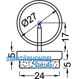 Nagelgleiter mit Filzgleiter und Einschlagstift, rund, 24, KS braun