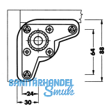 Oberteilgleiter STAHL mit Rand, Schrauben, Kunststoff schwarz