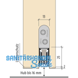 Trdichter Planet KT-FH, 871 x 13 x 25 mm, einseitig, Aluminium natur