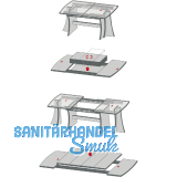 Ausziehtischfhrung ALU 77,Auszugslnge 1850 mm,Platten 2x500,Aluminium