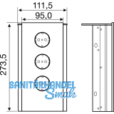 Power Eck G Edelstahl/Glas wei, 3x Schukosteckdose
