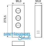 Power Turm G Edelstahl/Glas wei, 3x Schukosteckdose, 2 x USB-Ladebuchse