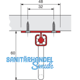 HETTICH QUADRO Schrankgarderobe ausziehbar, 345 x 48 x 60 mm, silber lackiert