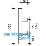 MARCHESI Stangengriff MT 350/25 - 350mm, LA. 150mm, M8, Edst. matt