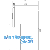 Durchwurfbriefkasten gerade, 300x330x205 mm, Mauerstrke 225 mm, Stahl verzinkt