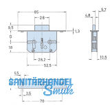 JuNie 667 Bart-Einsteckschloss, Dornma 20 mm, Messing-Stulpe