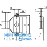 JuNie ASS 1781 Zylinder-Kastenschloss Dornma 25 mm, Zamak