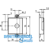 JuNie ASS 1811 Zylinder-Kastenlschloss Dornma 30 mm, Zamak