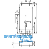 Riegelschloss Einheitssperre 61005 ohne Schlssel, rechts, DM 20, Stahl verzinkt