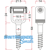 Rollkloben 40 mm, Stahl verzinkt