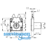 HEKNA 203 F Zylinder-Rollladen Aufschraubschloss Lade, Zamak / verzinkt