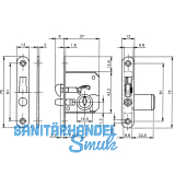 HEKNA 518 Zylinder-Rollladen-Einsteckschloss nach unten, Zamak