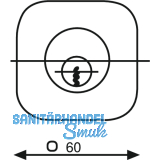 Rosette fr Auenzylinder mit Bohrung  30 mm, 60 x 60 mm, Stahl vernickelt