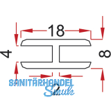 Rckwandschiene, L 2000, Holzstrke 4, Kunststoff braun