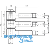 SECOTEC Steckband dreiteilig Holz 16 mm vernickelt SB-1