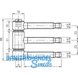 SECOTEC Steckband dreiteilig Holz 18 mm verzinkt SB-1