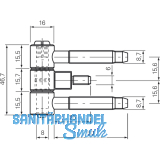 Steckband INCANTO 3-tlg. m. Zylinderkopf,  16 mm, Stahl vernickelt
