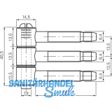 Steckband 3-tlg.  14,5 mm, Hhe 40,5 mm, Stahl wei beschichtet