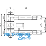 Stahlzargenband 3-tlg. f. geflzte Holztren, Band 16 x 46,7 mm, Stahl verzinkt