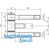 Stahlzargenband 3-tlg. f. geflzte Holztren, Band 18 x 61 mm, Stahl verzinkt
